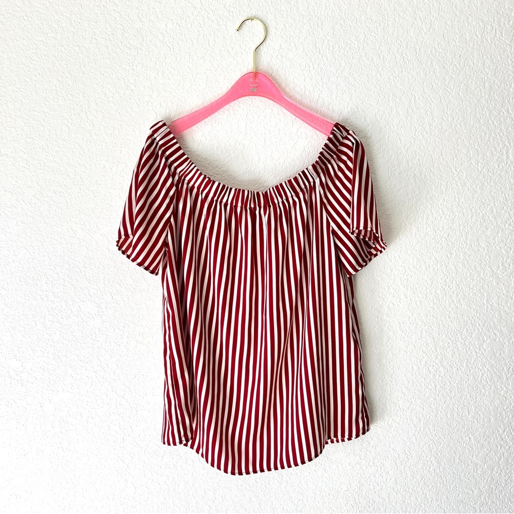 H&M Off the Shoulder Striped Blouse Size 10